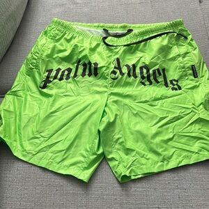 Palm Angels Neon Green Swim Shorts